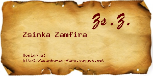 Zsinka Zamfira névjegykártya